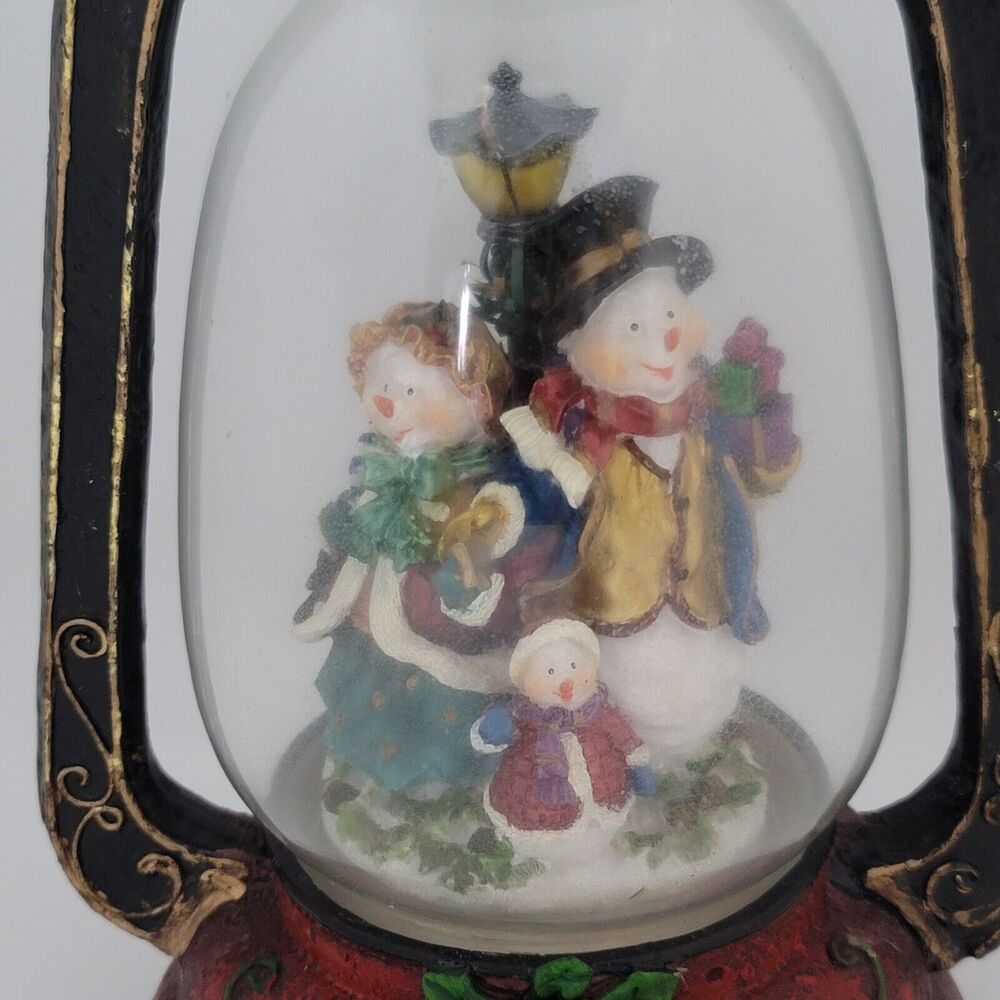 Vintage Resin Snowman Snow Family Christmas Decoration Lantern 11 Inches - Picture 12 of 12